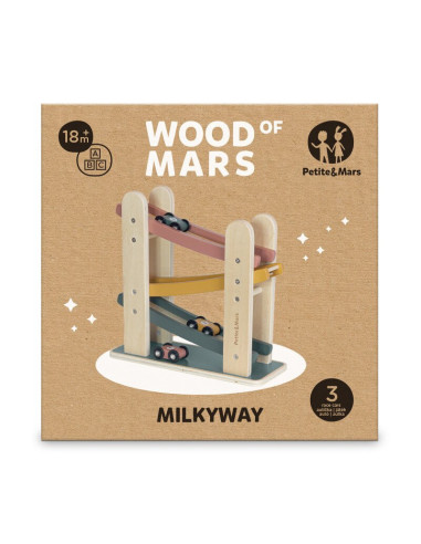 BN-610726,Pista de masini, Petite&Mars, Milky Way Wood of Mars, Cu 3 masinute, 18 luni+, Multicolor