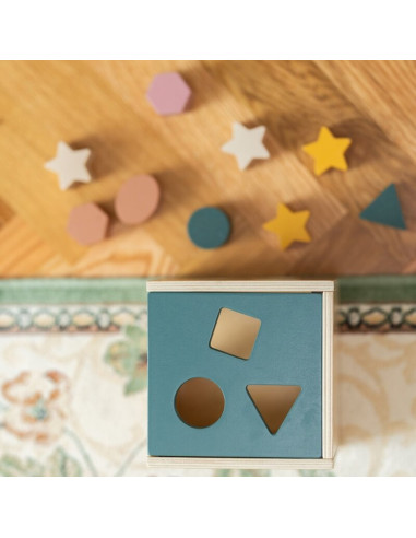 BN-610730,Cub de activitati, Petite&Mars, Gravity Wood of Mars, Cu 12 piese, 12 luni+, Multicolor