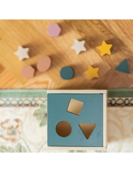 BN-610730,Cub de activitati, Petite&Mars, Gravity Wood of Mars, Cu 12 piese, 12 luni+, Multicolor