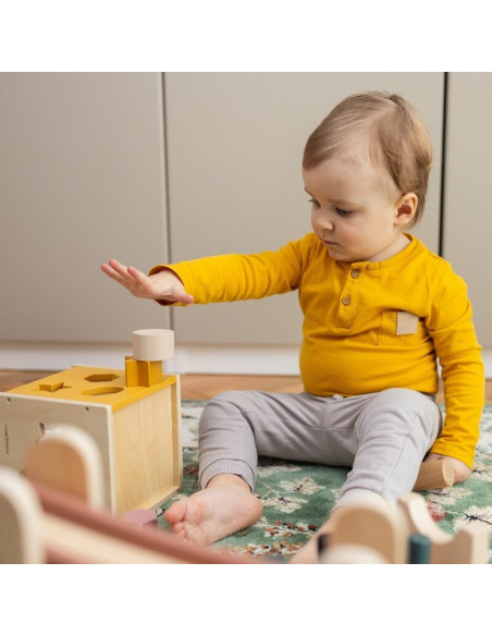 BN-610730,Cub de activitati, Petite&Mars, Gravity Wood of Mars, Cu 12 piese, 12 luni+, Multicolor