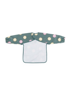 BN-413745,Baveta impermeabila, Petite&Mars, Cu maneci lungi, Usor de curatat, inchidere prin velcro, Dimensiune 38x42 cm, 24 lun 2