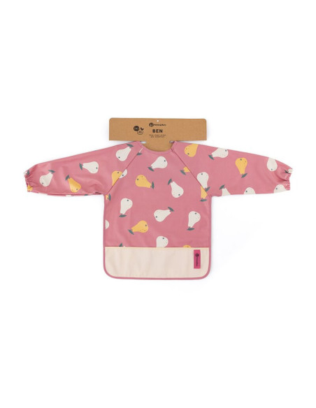 BN-413746,Baveta impermeabila, Petite&Mars, Cu maneci lungi, Usor de curatat, inchidere prin velcro, Dimensiune 38x42 cm, 24 lun