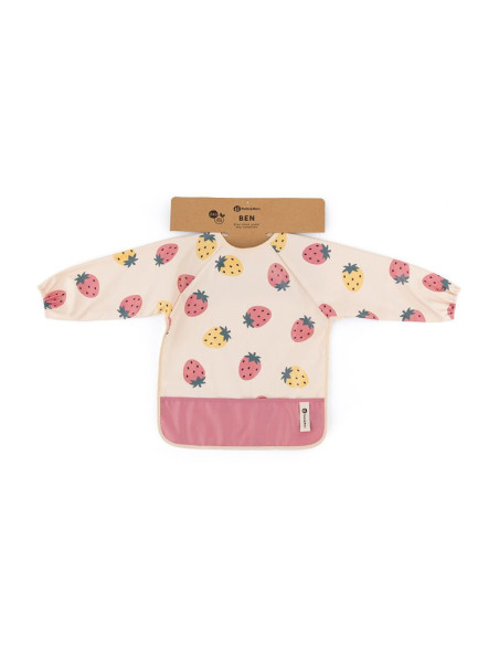 BN-413744,Baveta impermeabila, Petite&Mars, Cu maneci lungi, Usor de curatat, inchidere prin velcro, Dimensiune 38x42 cm, 24 lun