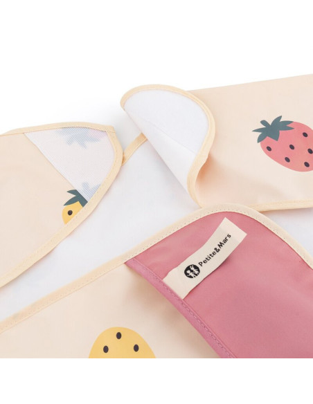 BN-413744,Baveta impermeabila, Petite&Mars, Cu maneci lungi, Usor de curatat, inchidere prin velcro, Dimensiune 38x42 cm, 24 lun