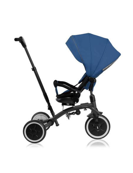 BN-LO-TRIS_PLUS_BLUE_DENIM,Tricicleta copii, Lionelo, Tris Plus, Ultrapliabila, Multifunctionala, Pana la 25 kg, Inclinare spata