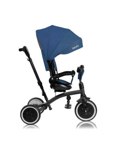BN-LO-TRIS_PLUS_BLUE_DENIM,Tricicleta copii, Lionelo, Tris Plus, Ultrapliabila, Multifunctionala, Pana la 25 kg, Inclinare spata