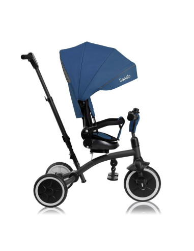 BN-LO-TRIS_PLUS_BLUE_DENIM,Tricicleta copii, Lionelo, Tris Plus, Ultrapliabila, Multifunctionala, Pana la 25 kg, Inclinare spata