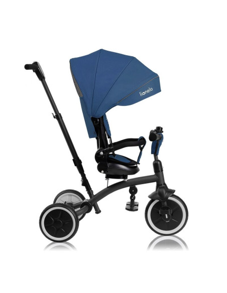 BN-LO-TRIS_PLUS_BLUE_DENIM,Tricicleta copii, Lionelo, Tris Plus, Ultrapliabila, Multifunctionala, Pana la 25 kg, Inclinare spata