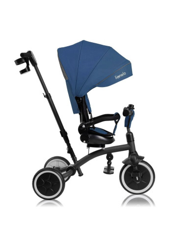 BN-LO-TRIS_PLUS_BLUE_DENIM,Tricicleta copii, Lionelo, Tris Plus, Ultrapliabila, Multifunctionala, Pana la 25 kg, Inclinare spata