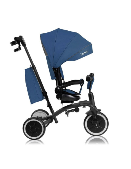 BN-LO-TRIS_PLUS_BLUE_DENIM,Tricicleta copii, Lionelo, Tris Plus, Ultrapliabila, Multifunctionala, Pana la 25 kg, Inclinare spata