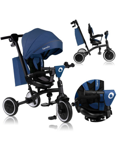 BN-LO-TRIS_PLUS_BLUE_DENIM,Tricicleta copii, Lionelo, Tris Plus, Ultrapliabila, Multifunctionala, Pana la 25 kg, Inclinare spata