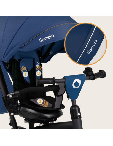 BN-LO-TRIS_PLUS_BLUE_DENIM,Tricicleta copii, Lionelo, Tris Plus, Ultrapliabila, Multifunctionala, Pana la 25 kg, Inclinare spata