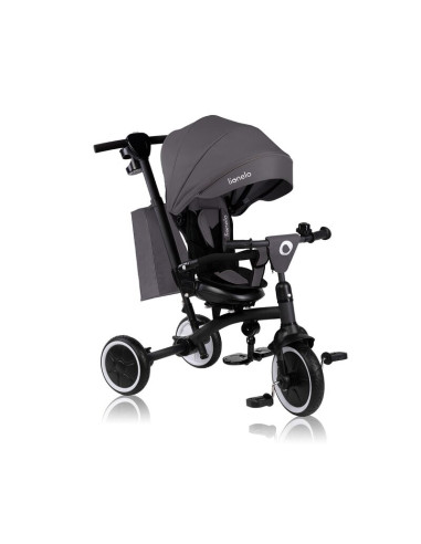 BN-LO-TRIS_PLUS_GREY_STONE,Tricicleta copii, Lionelo, Tris Plus, Ultrapliabila, Multifunctionala, Pana la 25 kg, Inclinare spata
