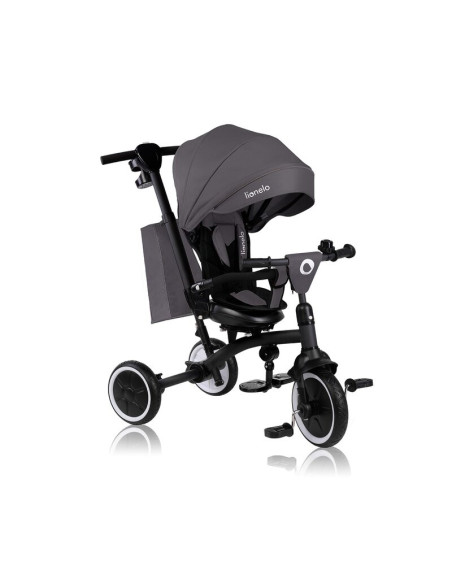 BN-LO-TRIS_PLUS_GREY_STONE,Tricicleta copii, Lionelo, Tris Plus, Ultrapliabila, Multifunctionala, Pana la 25 kg, Inclinare spata