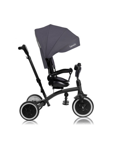 BN-LO-TRIS_PLUS_GREY_STONE,Tricicleta copii, Lionelo, Tris Plus, Ultrapliabila, Multifunctionala, Pana la 25 kg, Inclinare spata
