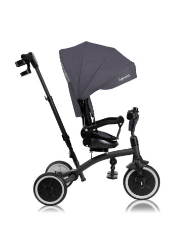 BN-LO-TRIS_PLUS_GREY_STONE,Tricicleta copii, Lionelo, Tris Plus, Ultrapliabila, Multifunctionala, Pana la 25 kg, Inclinare spata