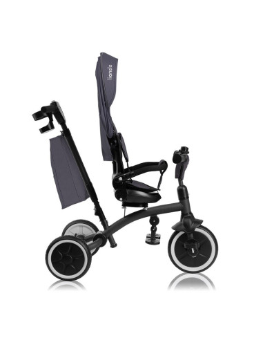 BN-LO-TRIS_PLUS_GREY_STONE,Tricicleta copii, Lionelo, Tris Plus, Ultrapliabila, Multifunctionala, Pana la 25 kg, Inclinare spata