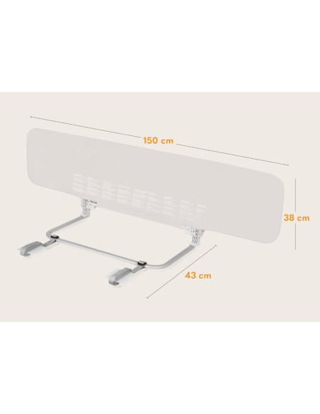 BN-LO-LORA_XL_BEIGE_SAND,Bariera de protectie pentru pat, Lionelo, Lora XL, Pliabila, Sistem de blocare StandSafe, Geanta de tra
