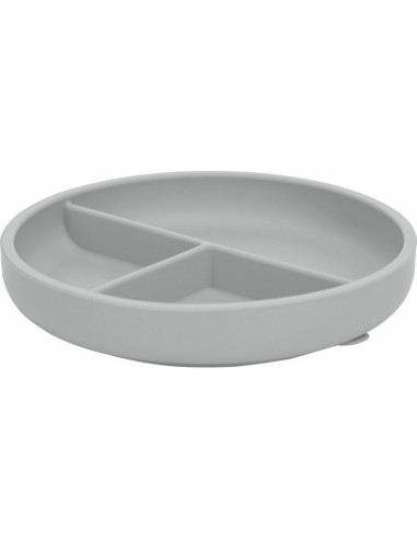 BN-80845,Farfurie compartimentata, FreeON, Rotunda, Cu ventuza si 3 compartimente, Silicon, Fara BPA, Diametru 18 cm, Inaltime 4