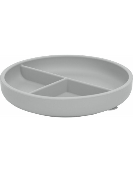 BN-80845,Farfurie compartimentata, FreeON, Rotunda, Cu ventuza si 3 compartimente, Silicon, Fara BPA, Diametru 18 cm, Inaltime 4