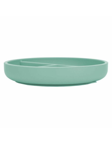 BN-49515,Farfurie compartimentata, FreeON, Rotunda, Cu ventuza si 3 compartimente, Silicon, Fara BPA, Diametru 18 cm, Inaltime 4