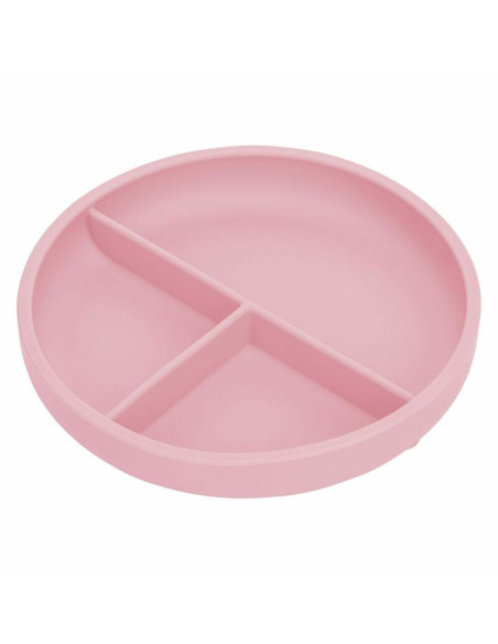 BN-80838,Farfurie compartimentata, FreeON, Rotunda, Cu ventuza si 3 compartimente, Silicon, Fara BPA, Diametru 18 cm, Inaltime 4