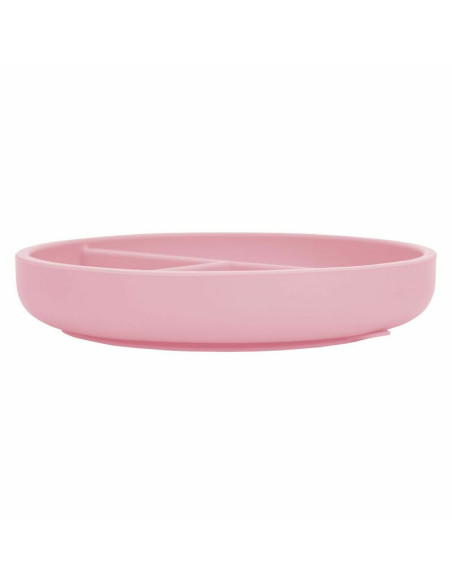BN-80838,Farfurie compartimentata, FreeON, Rotunda, Cu ventuza si 3 compartimente, Silicon, Fara BPA, Diametru 18 cm, Inaltime 4