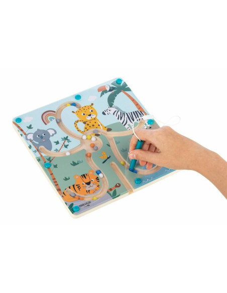 BN-81699,Labirint magnetic, Free2Play, Cu bile, Din lemn, Dezvolta abilitatile motorii, Stimuleaza concentrarea si rabdarea, 22,