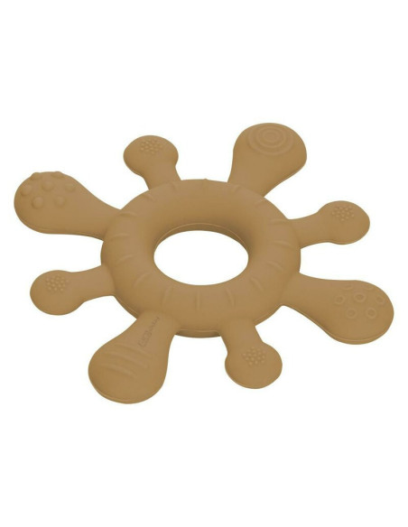 BN-49454,Inel de dentitie, FreeON, Pentru masajul gingiilor, Cu diverse texturi, Din silicon, Fara BPA, 3 luni+, Ochre