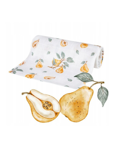 BN-BL211,Scutec din bambus, Bocioland, Pears, Material certificat Oeko Tex Standard 100, Dimensiune mare, 75x75 cm, Multicolor