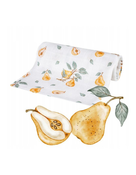 BN-BL211,Scutec din bambus, Bocioland, Pears, Material certificat Oeko Tex Standard 100, Dimensiune mare, 75x75 cm, Multicolor