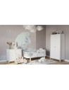 BN-YAPPYETUDETODDLER_SKYGREY,Patut din lemn junior, 160x80 cm, Cu bariera de protectie, Din lemn de fag, Gri, YappyKids, YappyEt