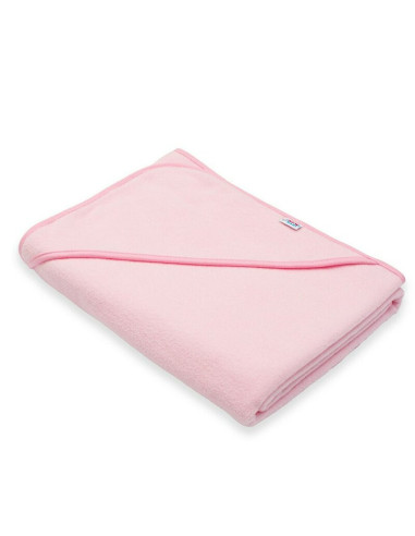 BN-56249,Set prosop cu gluga si manusa baie, New Baby, Dimensiune mare 100 x 100 cm, Basic, Pink
