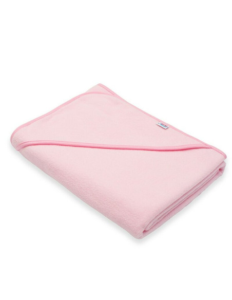 BN-56249,Set prosop cu gluga si manusa baie, New Baby, Dimensiune mare 100 x 100 cm, Basic, Pink