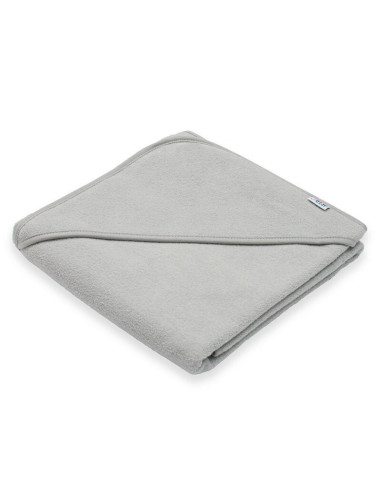 BN-56242,Set prosop cu gluga si manusa baie, New Baby, Dimensiune 80 x 80 cm, Basic, Gray