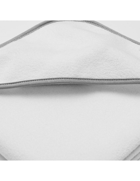 BN-56245,Set prosop cu gluga si manusa baie, New Baby, Dimensiune 80 x 80 cm, Basic, White-gray