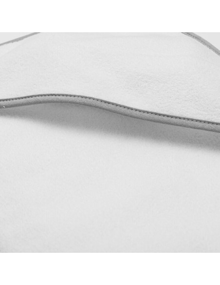 BN-56253,Set prosop cu gluga si manusa baie, New Baby, Dimensiune mare 100 x 100 cm, Basic, White-Gray