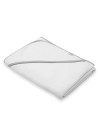 BN-56253,Set prosop cu gluga si manusa baie, New Baby, Dimensiune mare 100 x 100 cm, Basic, White-Gray