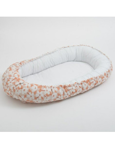 BN-51616,Baby Nest, New Baby, Multifunctional, Cu siret pentru ajustare, Din 100% bumbac, 88x50 cm, 0-3 luni, Natura Fiori