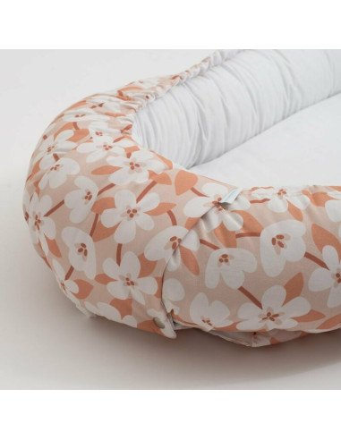 BN-51616,Baby Nest, New Baby, Multifunctional, Cu siret pentru ajustare, Din 100% bumbac, 88x50 cm, 0-3 luni, Natura Fiori