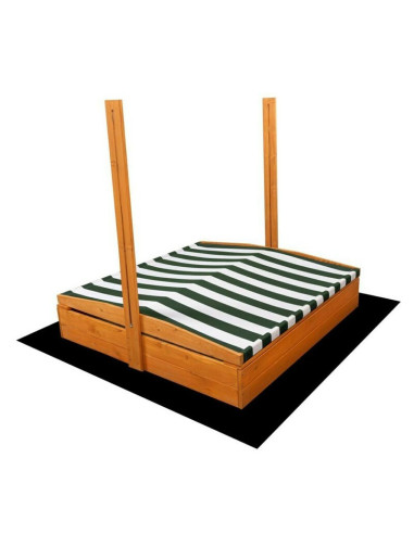 BN-56238,Lada de nisip, New Baby, Cu acoperis, Cu coborare completa a acoperisului, 120 x 120 x 120 cm, Green-White