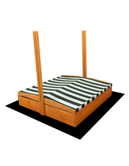 BN-56238,Lada de nisip, New Baby, Cu acoperis, Cu coborare completa a acoperisului, 120 x 120 x 120 cm, Green-White
