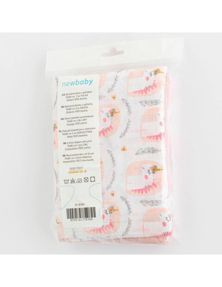 BN-56180,Set 3 scutece, New Baby, Multifunctionale, Din bumbac 100%, Material certificate Oeko Tex Standard 10070x80 cm, Multico BN-56180,Set 3 scutece, New Baby, Multifunctionale, Din bumbac 100%, Material certificate Oeko Tex Standard 10070x80 cm, Multico