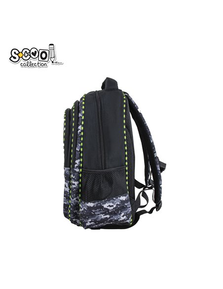 Ghiozdan scoala ergonomic 3D S-COOL SC2655, Motiv offroad