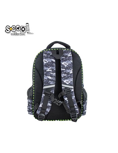 Ghiozdan scoala ergonomic 3D S-COOL SC2655, Motiv offroad