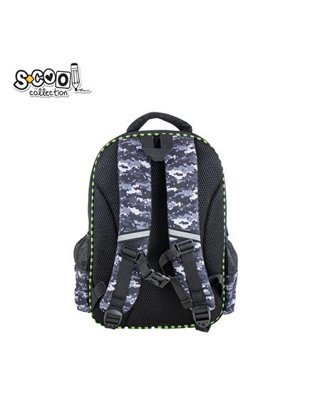 Ghiozdan scoala ergonomic 3D S-COOL SC2655, Motiv offroad