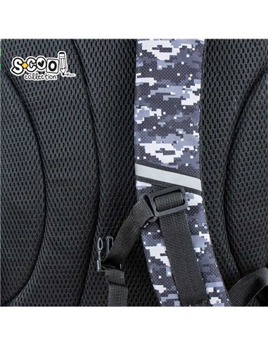 Ghiozdan scoala ergonomic 3D S-COOL SC2655, Motiv offroad