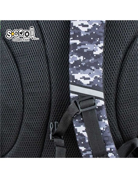 Ghiozdan scoala ergonomic 3D S-COOL SC2655, Motiv offroad