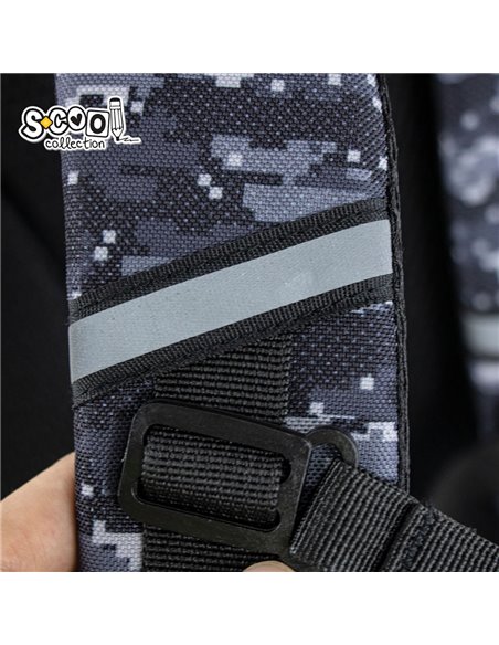 Ghiozdan scoala ergonomic 3D S-COOL SC2655, Motiv offroad