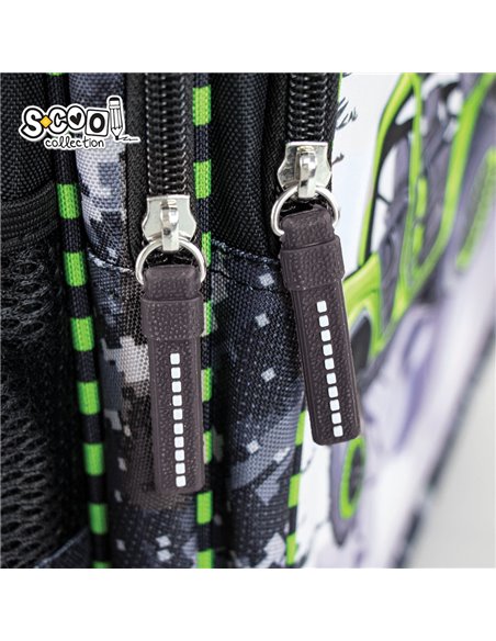 Ghiozdan scoala ergonomic 3D S-COOL SC2655, Motiv offroad